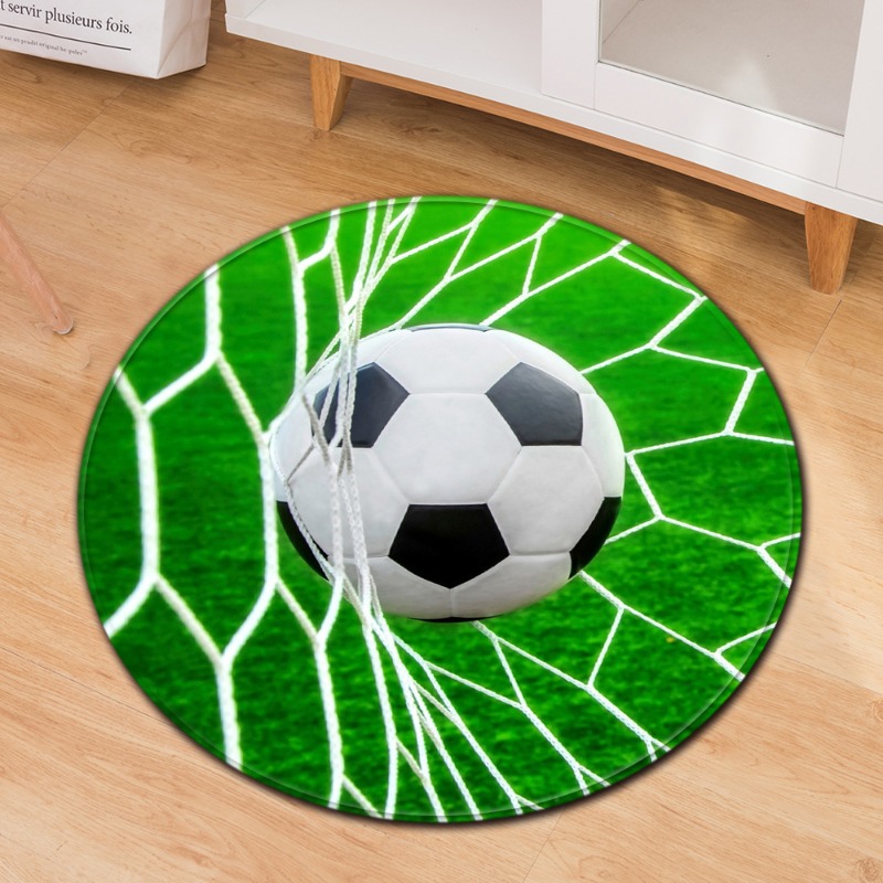 Commercial Printing Machine - Voetbalthema rond tapijt Sportstijl Voetbalprint Tapijt